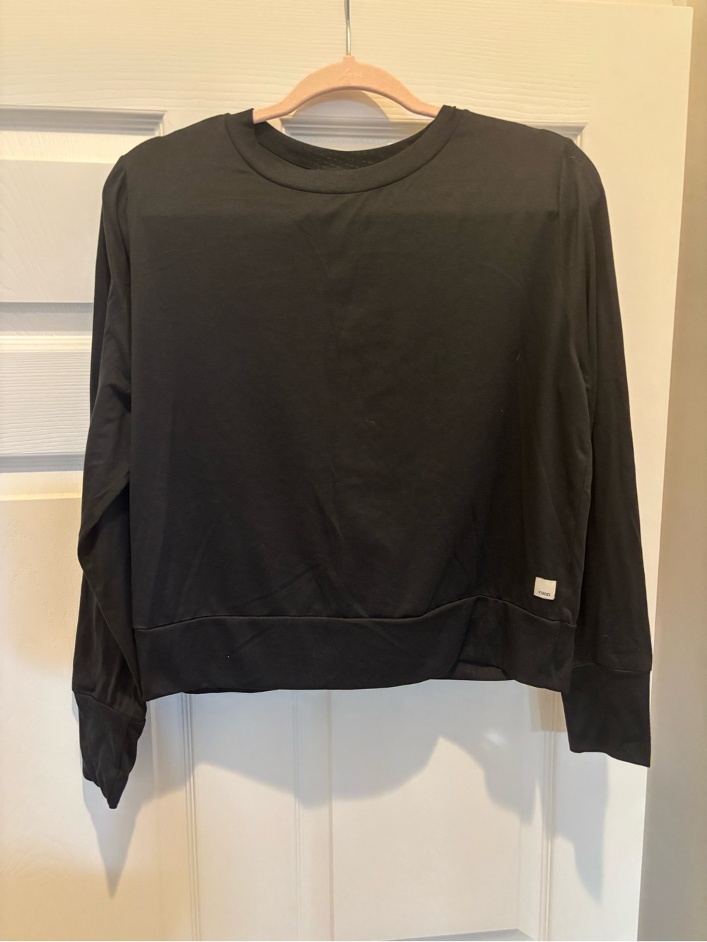 Vuori Daydream Crew Long Sleeve Pullover Top Black Large VW133